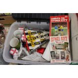 One box of assorted football memorabilia, to include pennants,