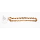 A 9ct gold filed angled belchor link chain, length approx 24'', safety chain attached,