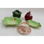 A selection of ceramics to include two Beswick tomato leaf dishes, a Portuguese cabbage leaf pot,