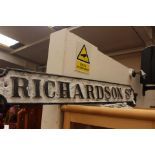 Local Interest; Original cast iron road sign Richardson St Derby,