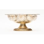 A pierced sweet meat or nut dish raised on a single pedestal 7.26 ozt / 225.