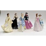A collection of six Royal Doulton ladies,