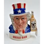 A Royal Doulton Uncle Sam character jug "Jim Beam Bourbon Whisky"