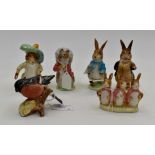 A Beswick Beatrix Potter collection of figures comprising Benjamin Bunny, Peter Rabbit,