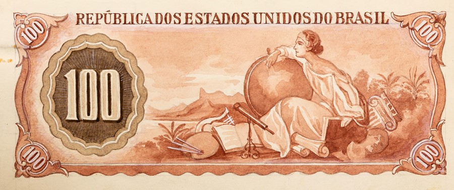 Leonard Douglas Fryer (British, 1891-1965), currency artwork - Brazil - watercolour designs for 20 - Image 2 of 5