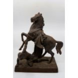 Russian USSR Kasli Cast Iron Horse and classical male. circa 1970s.   H40 L36cm  Marks on the
