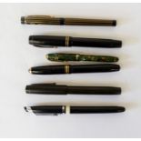 Group of 6 pens - Conway Stewart 14ct nib 'Dinkie' 550 fountain pen; summit 14ct nib fountain pen;