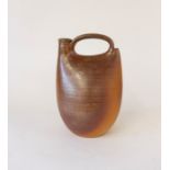 Leach Pottery, a studio pottery vase, attributed to John Leach, flared form with vertical incised