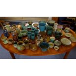 A large collection of studio pottery Some pieces with minor damage.