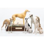 Royal Doulton "Mick the Miller" greyhound figure Ht 24.5cm with base, together with 4 other