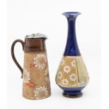 Doulton Lambeth jug (21cm) and Royal Doulton vase (28.5cm)