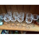 x14 Stuart Crystal glasses. Markings on base. Condition: No chips