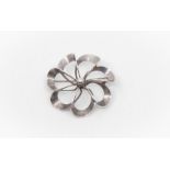 A Neils Erik From Modernist silver pinwheel flower brooch, stamped Sterling Denmark, N.E. FROM 925