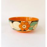 Clarice Cliff pomegranate bowl. Condition: small hairline to inside