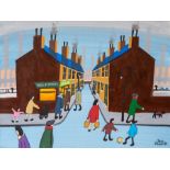 Jack Howden - "Meet You Down The Pub". Oil on canvas. Unframed. Signed by the artist.