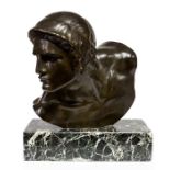 'Gladiator' an art deco bronze study by Constant Roux