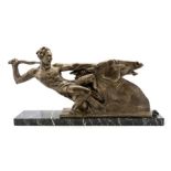 'Horse Rider' an art deco bronze study by Antonio Bazzoni