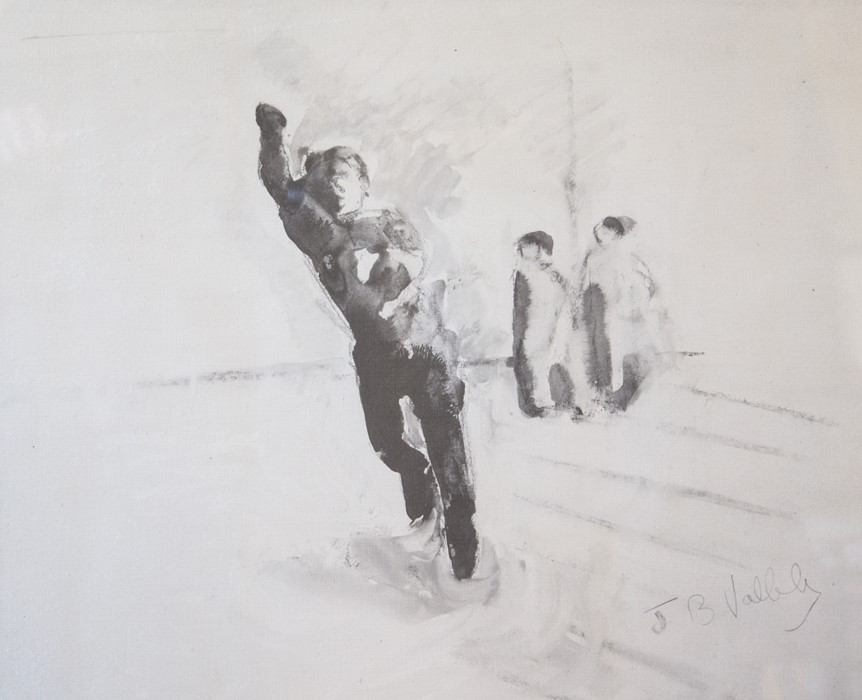 John B. Vallely (Irish, 1941), 'The Bullet Thrower', signed l.r., monocrhome print, No.28/200,