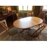 Ercol dining table and four dining chairs