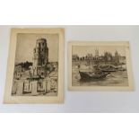Gwendolne Cross, 11 watercolours & 3 loose etchings. Condition: some foxing