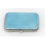 A turquoise guilloche enamel cigarette case, size approx 82mm x 50mm, gross weight approx 110gms,