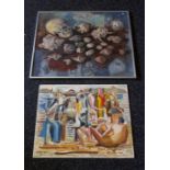 F. Whicker, "A Decor of Sea Bones", egg and oil tempera on board c.1960, signed F Whicker, framed,