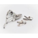 Anton Michelsen silver mistletoe brooch, circa 1950-60's, dimensions approx 75mm x 50mm, stamped