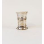 A Victorian Arts and Crafts silver beaker, with enamel, vase by John Hardman & Co. with Hallmark