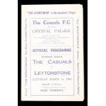 The Casuals: An official match programme, The Casuals v. Leytonstone, Isthmian League, 1/3/1924,