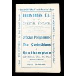 Corinthians: An official match programme, The Corinthians v. Southampton, 1/12/1923, played at the