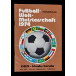 World Cup: A 1974 World Cup programme, East Germany v. Holland, 30/6/1974, Gelsenkirchen.