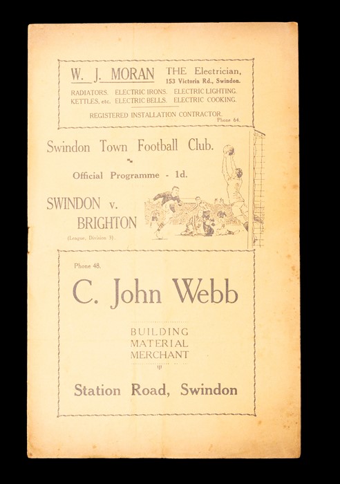 Swindon Town: An official match programme, Swindon Town v. Brighton, Football League Division 3,