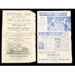Stockport County: A 1928/29 Rochdale v. Stockport County, Third Division North programme, 16/3/1929,