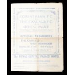 The Casuals: An official match programme: The Casuals v. West Norwood, 9/12/1922, played at the