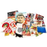 Football Memorabilia: A collection of assorted football memorabilia to include: a black and white