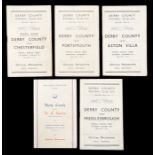 Derby County: A collection of five Derby County home programmes: v Chesterfield 31/8/1946, Central