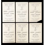 Derby County: A collection of six Derby County home programmes: v Grimsby Town 14/13/1946, v