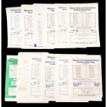 Derby County: A good collection of assorted Derby County team sheets against various opponents. (one