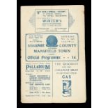 Stockport County: A 1932/33 Stockport County v. Mansfield Town programme, 12/11/1932, loose cover,