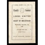 Friendly: A Leeds United v. Heart of Midlothian, Floodlit Friendly, 3rd November 1954, Elland