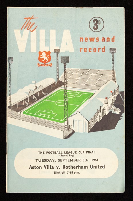 League Cup: An Aston Villa v. Rotherham United programme, League Cup Final Second Leg, 5/9/1961.