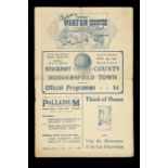 Stockport County: A 1931/32 Stockport County v. Huddersfield Town programme, 29/8/1931, rusty
