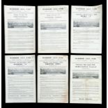 Barrow: A collection of six Barrow single sheet programmes to comprise: Chesterfield, 21/4/1955,