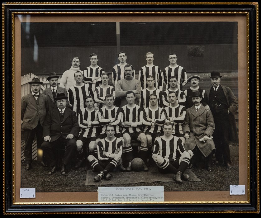 Notts County: A framed and glazed Notts County team photograph, 1914, frame 43cm x 37cm approx.,