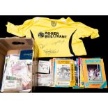 Football Memorabilia: A collection of assorted football memorabilia to include: a signed Burton