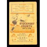 Stockport County: A 1935/36 Stockport County Reserves double issue programme, v. Manchester North