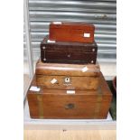 Four Victorian writing slopes/work boxes