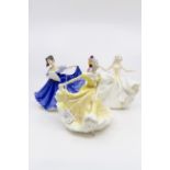Three Royal Doulton figures comprising Elaine HN2791, Ninette HN2379,