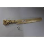 A European carved ivory paper knife, 19th century, Length 32.