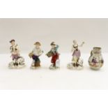 Collection of 19th and 20th Century figures including Samson along with a sparrow beak cream jug